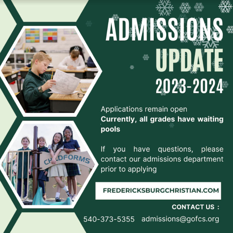 Admissions Update Fredericksburg Christian School